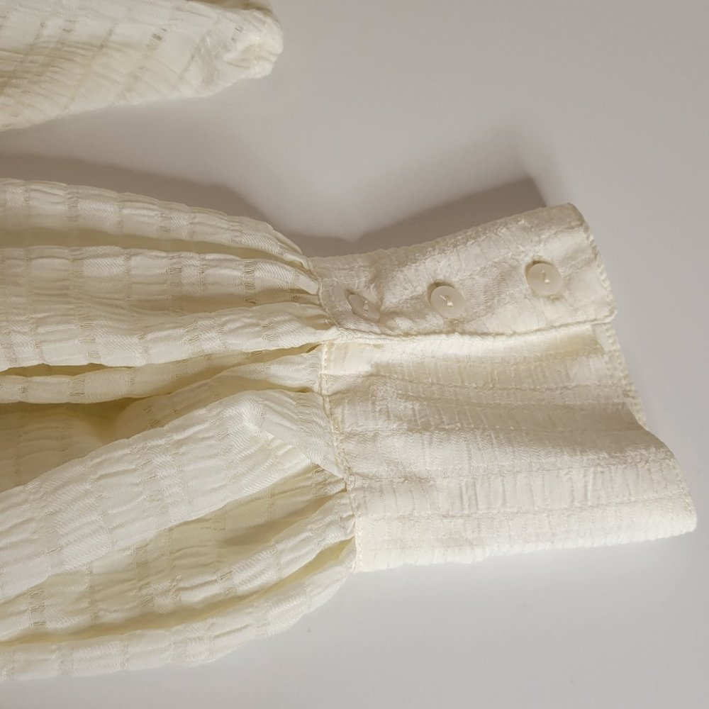 Free People Hailey Crop L/S Midriff Blouse Cream Size M NWT - Picture 3 of 12